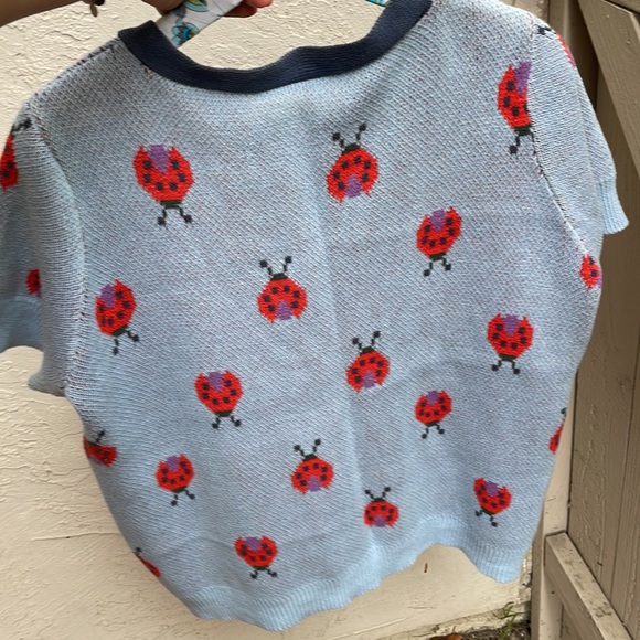 Modcloth ladybug 🐞 knitted vest cardigan 1X 🐞 jacket - Picture 4 of 4